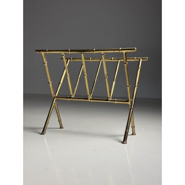 Wood Faux Bamboo Magazine Rack For Sale - Image 7 of 16