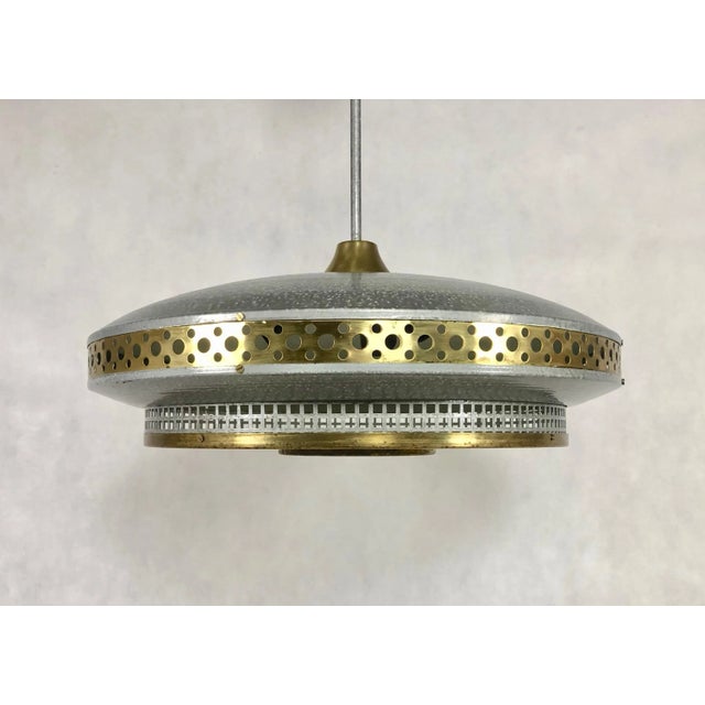 Mid-Century Modern Space Age Ufo Pendant Lamp by Ludib Bratislava, 1950s For Sale - Image 3 of 11