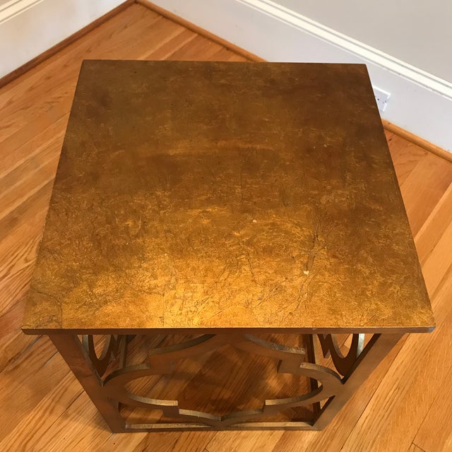 Hollywood Regency Gold Gilt Quatrefoil Accent Table Chairish