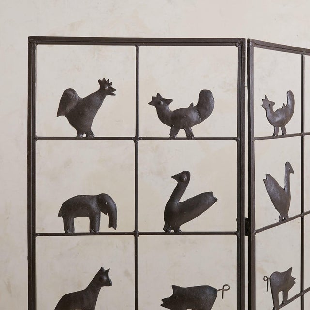1950s French Wrought Iron Room Divider by Jean Touret for Atelier de Marolles, 1950s For Sale - Image 5 of 11