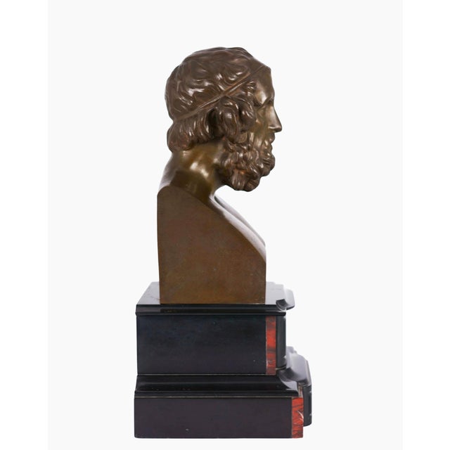 Metal Anonymous, Portrait Bust of Homer, 1900, Bronze For Sale - Image 7 of 8