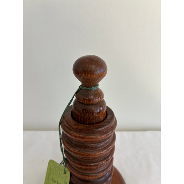 Mid-Century Modern Vintage Turned Wood Napkin Ring Stand With Rings, Usa For Sale - Image 3 of 8