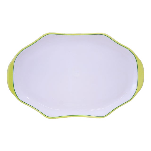 Vietri Chartreuse Rim 17" Tray For Sale
