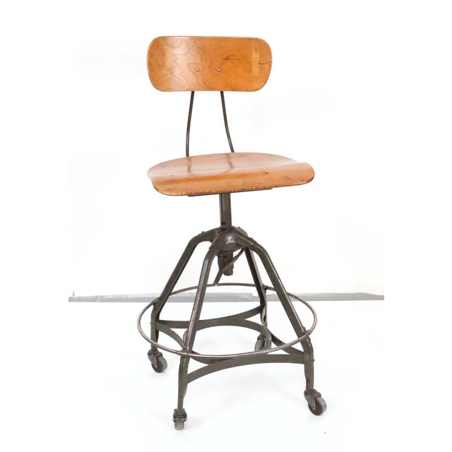 Industrial Vintage Industrial Toledo Drafting Stool For Sale - Image 3 of 12