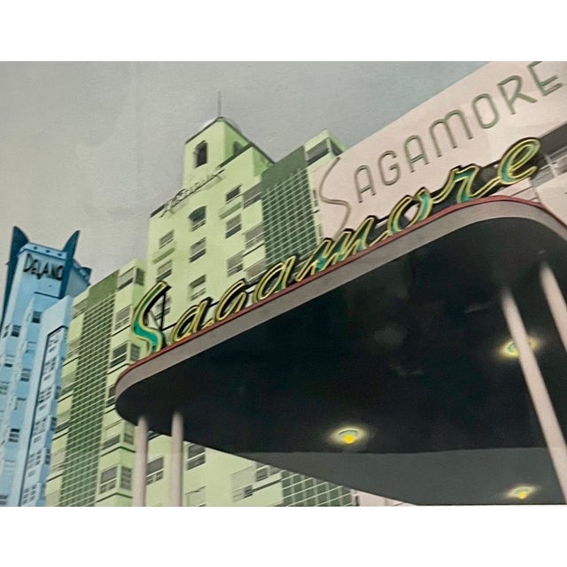 Lisa Klausner (American, 1955-) 1983 "Collins Avenue" Signed bottom right Frame: 28" X 32" Image: 14" X 18.5" This is...