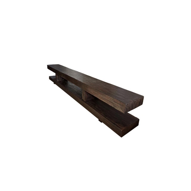 Not Yet Made - Made To Order Sculptural Teak Wood Long Bench Stunning Wood Textures, Modern Organic For Sale - Image 5 of 11
