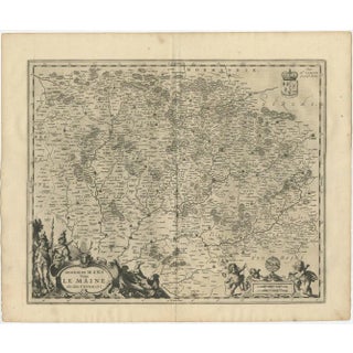 Antique Map of the Maine Region by Janssonius, 1657 For Sale