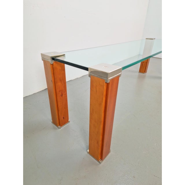 Pioneer T66 Cherry Wood & Glass Side Table from Peter Ghyczy, 1980s For Sale - Image 14 of 16