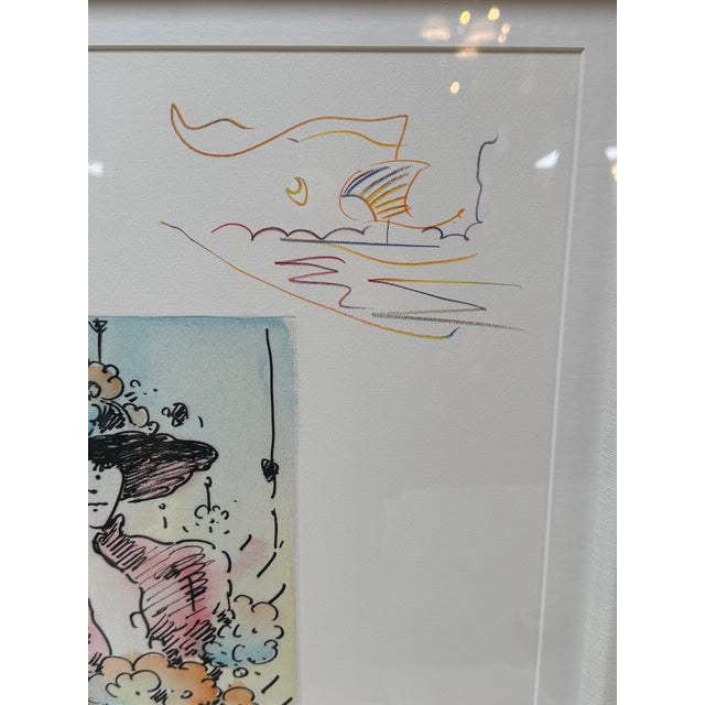 Circa 2017 Peter Max Brown Lady (Angel With Heart/Sailboat) For Sale - Image 12 of 12