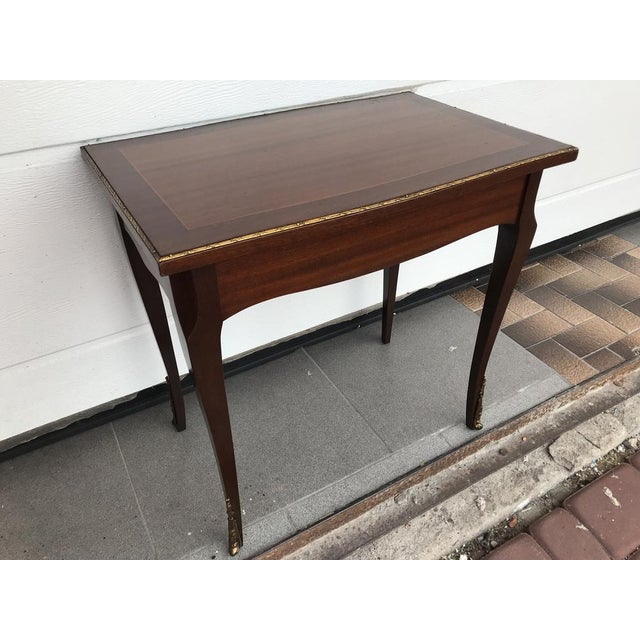 Walnut Table with Brass Applications, 1970s For Sale - Image 16 of 18