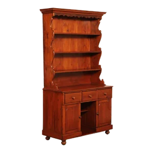 Antique 19th Century Early American Pine Cupboard Hutch