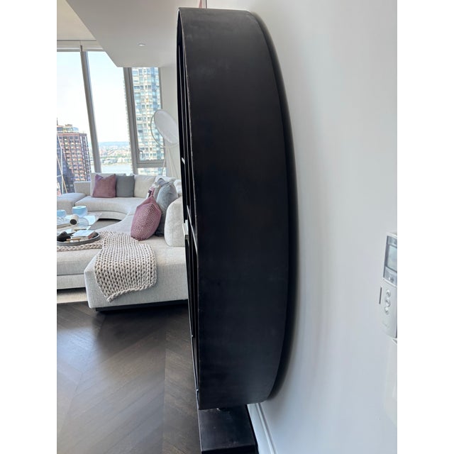2010s Sculptural Circular Iron Bookcase & Display Shelf - Modern Industrial Statement Piece For Sale - Image 5 of 7