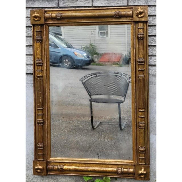 Antique American Federal Giltwood Wall Mirror c.1820 Original 19th Century Gold For Sale - Image 4 of 17