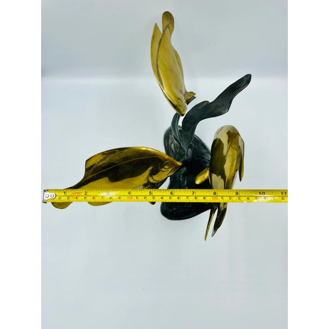 Vintage Brass & Bronze Tropical Fish Statue For Sale - Image 12 of 12
