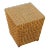 1980s Woven Wicker Square Glass Top Side Table For Sale
