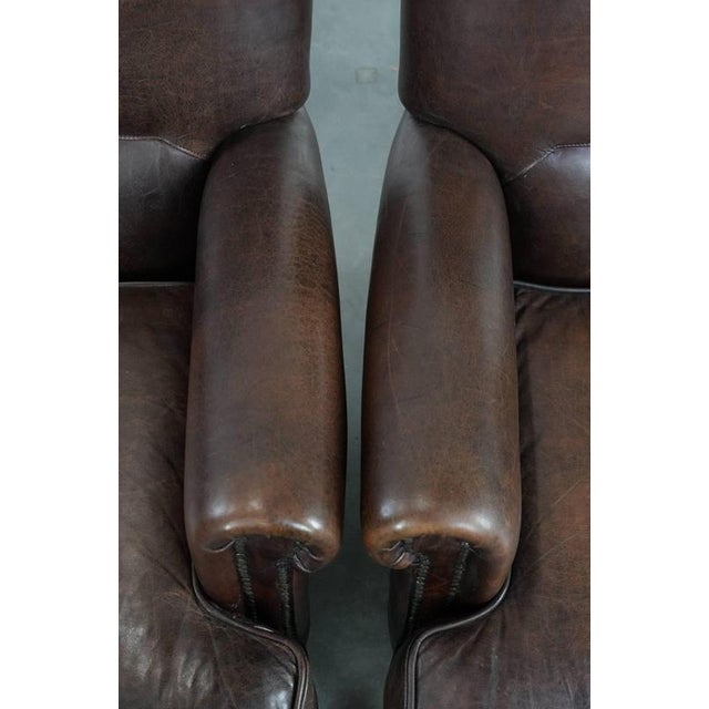 Brown Sheepskin Armchairs, Set of 2 For Sale - Image 8 of 18