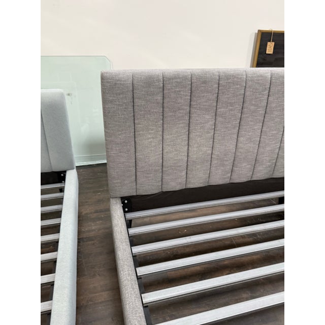 Textile Queen Size Room & Board Hartley Bed Frame For Sale - Image 7 of 12