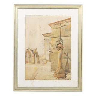 Jorge Maltieira, Cruzeiro da Sra. da Guia, 1958, Watercolor For Sale