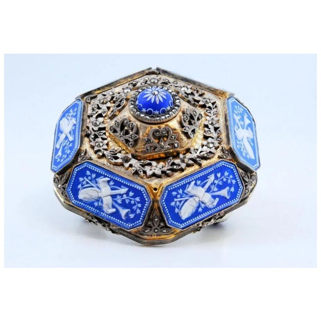 Metal Silver Table Bell with Relief Mosaic Applications For Sale - Image 7 of 8