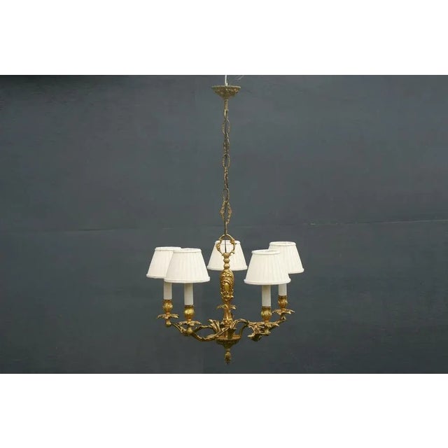 Gold Gilded Antique Chandelier in Rococo Style ~1910 From Germany For Sale - Image 8 of 11