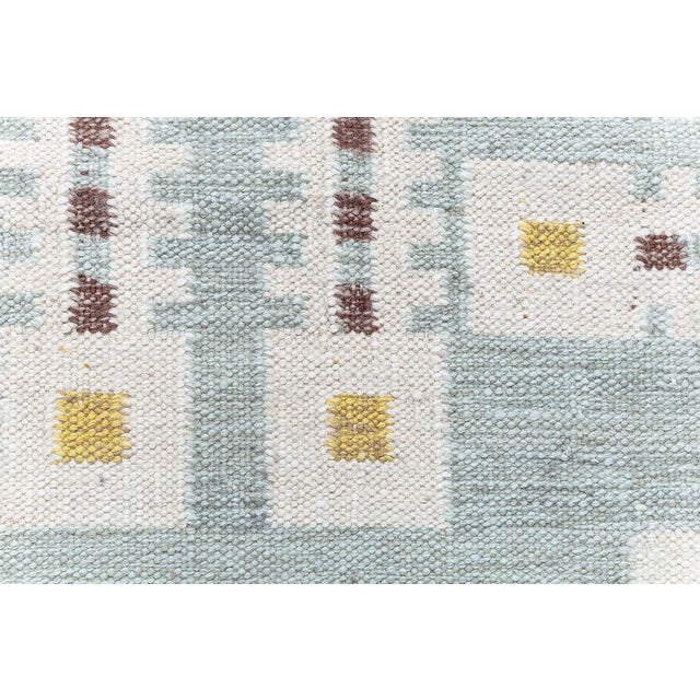Modern Scandinavian Geometric Cream Flatweave Rug "Jetty" by Doris Leslie Blau For Sale - Image 4 of 8