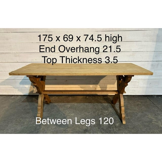 Wood Oak Farmhouse Dining Table, 1925 For Sale - Image 7 of 10