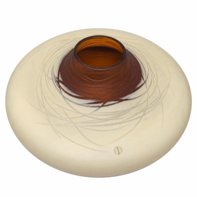 Brown Low Glass Vase from Salviati For Sale - Image 8 of 9