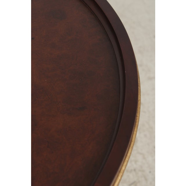 Wood Baker Burl Walnut Mahogany Round Lamp Table For Sale - Image 7 of 13