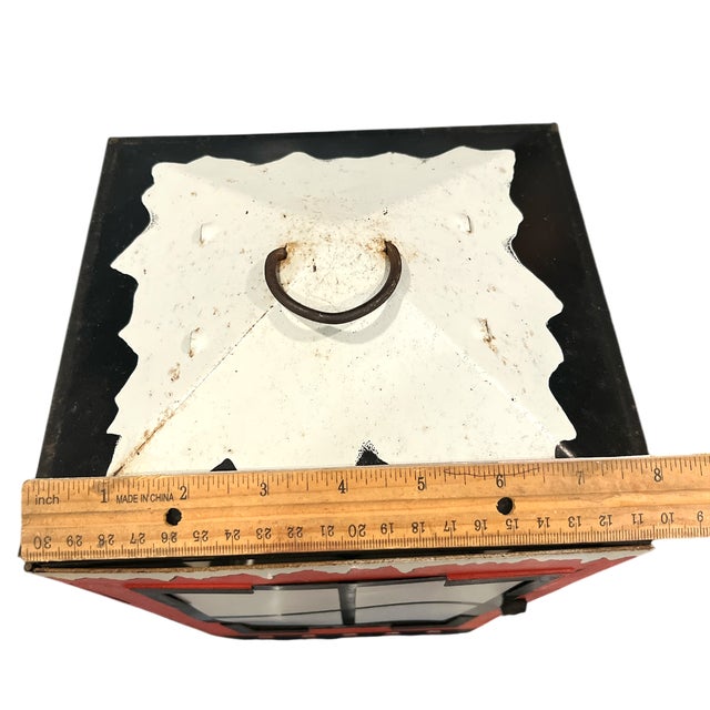 Vintage 1950s Christmas Lanterns With Four Designs, Santa Claus, Christmas Tree and Wreath Lamp - a Pair For Sale - Image 9 of 10