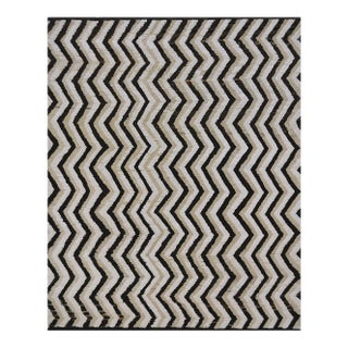 Handwoven Zig-Zag Turkish Style Wool Deco Rug For Sale