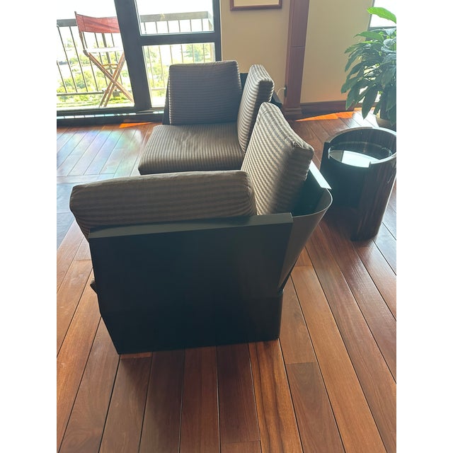 Contemporary Donghia Black and Gray Armchairs, a Pair For Sale - Image 13 of 13