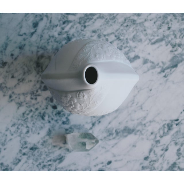 Mid Century Matte White Porcelain Botanical Vase by Ak Kaiser West Germany For Sale - Image 9 of 12