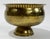 Vintage round hammered brass decorative bowl featuring pie shell crimp rim and pedestal base. Lovely patina.