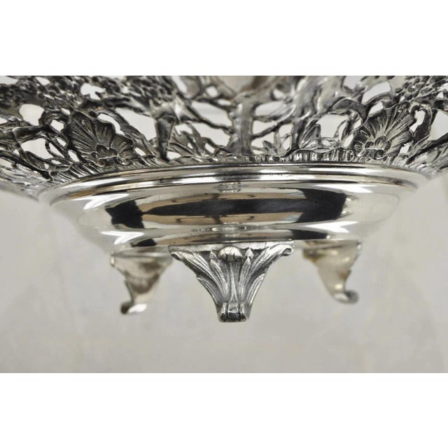 Silver Vintage William Adams Wa Spain Silver Plated Figural Repousse Large Fruit Bowl For Sale - Image 8 of 13