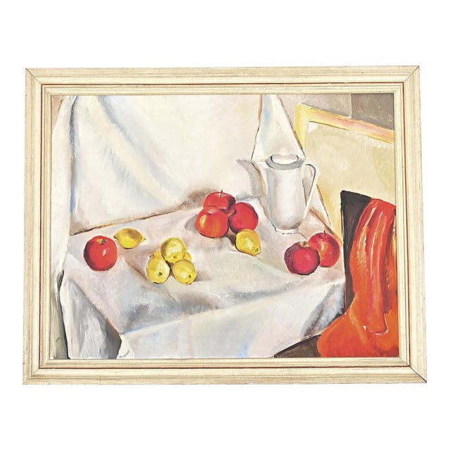French Vintage Framed Still Life Painting For Sale