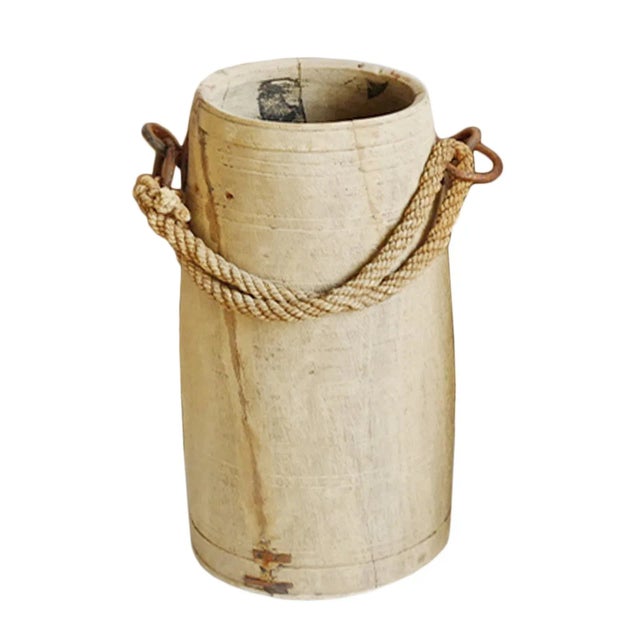 Vintage India Bleached Wood Milk Pot For Sale In Los Angeles - Image 6 of 6