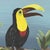 2020s Tropical Toucan Original Painting on Canvas Bird Black Gold Ornate Frame For Sale - Image 5 of 9