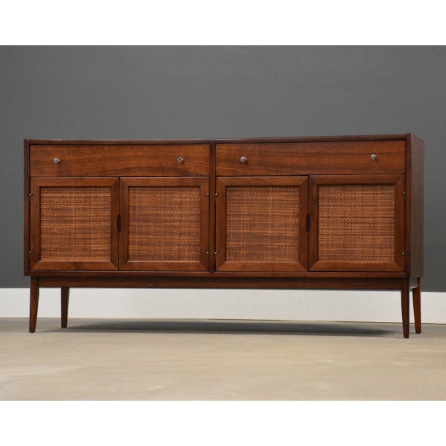 Refinished Walnut Mid Century Credenza by Jack Cartwright for Founders For Sale In Boston - Image 6 of 10