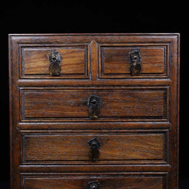 Wood Vintage Chinese Huali Rosewood 6-Drawer Treasure Cabinet / Jewelry Chest For Sale - Image 7 of 9