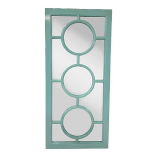 Modern Geometric Blue Lacquer Wall Mirror For Sale