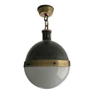 Large Hicks Pendant in Antique Brass For Sale