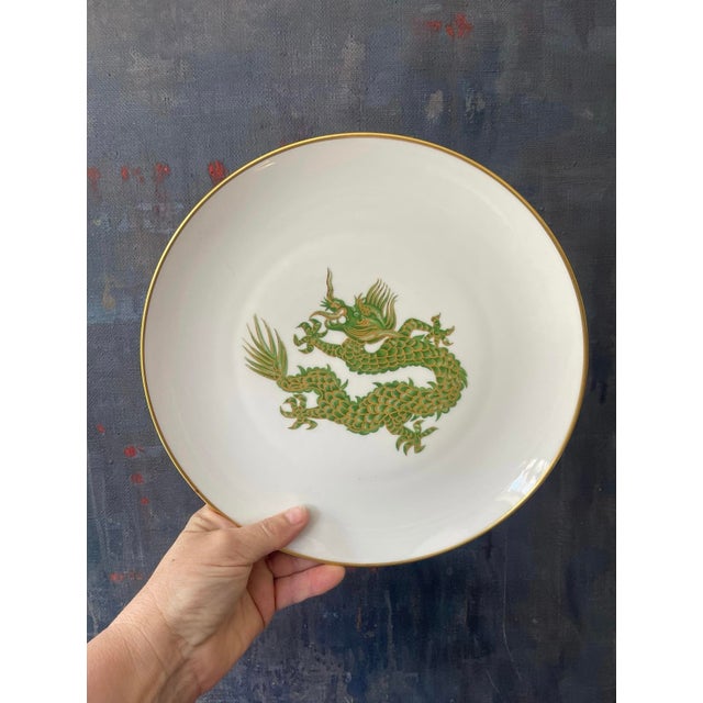 Early 19th Century House of Goebel Green Dragon Fine Porcelain 10.5” Plate For Sale - Image 5 of 7