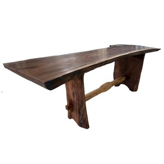 Brown Single Plank Live Edge Solid Walnut Dining Table - Handcrafted by Montana Rancher For Sale - Image 8 of 13