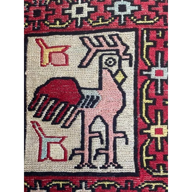 Silk Verneh Soumak Embroidered Flat Rug For Sale - Image 11 of 18