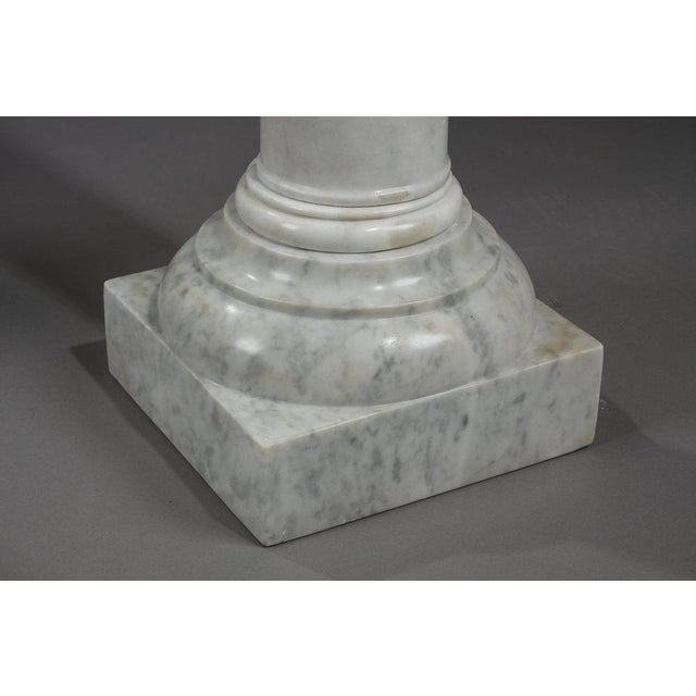 White Marble Columns, 1880, Set of 2 For Sale - Image 11 of 13