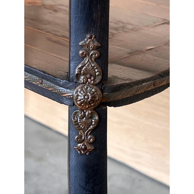 Late 19th Century Sewing Table Napoleon III Wood Marquetry and Brass, France For Sale - Image 9 of 18