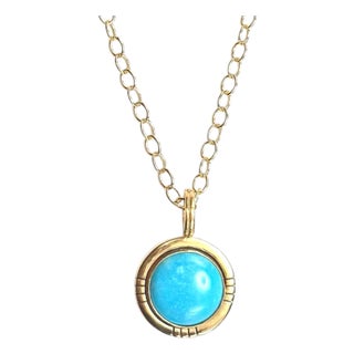 Fine Turquoise Hashtag Necklace For Sale