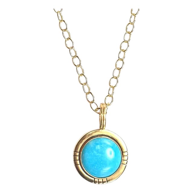 Fine Turquoise Hashtag Necklace For Sale