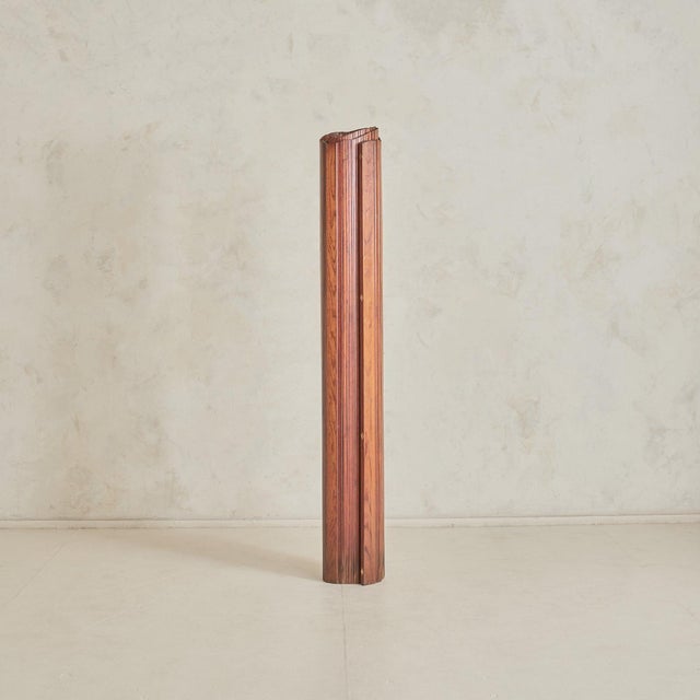 French Tambour Pine Room Divider Attributed to Jomain Baumann, 1940s For Sale - Image 4 of 11