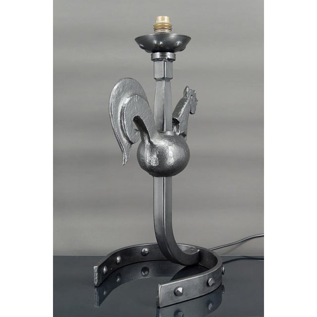 Wrought Iron Rooster Lamp by Jean Touret, 1950s For Sale - Image 4 of 16